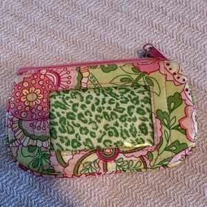Vera Bradley Pink and Green Floral Pouch